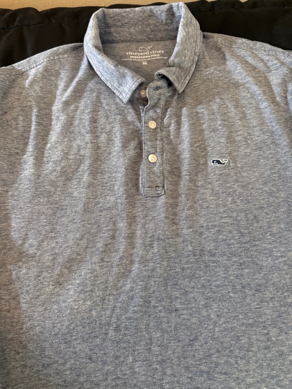 Vineyard Vines Heather Slate Blue Polo with Whale Embroidery